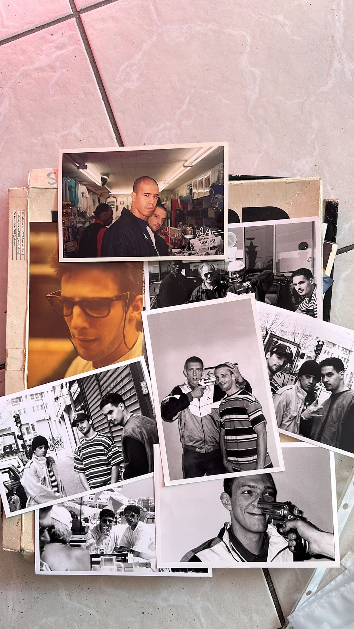 Tournage La Haine — Mathieu Kassovitz et Jean-Claude Barny